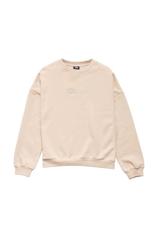 Stussy Womens Sport OS Crew Sweaters White - ZHULC8247